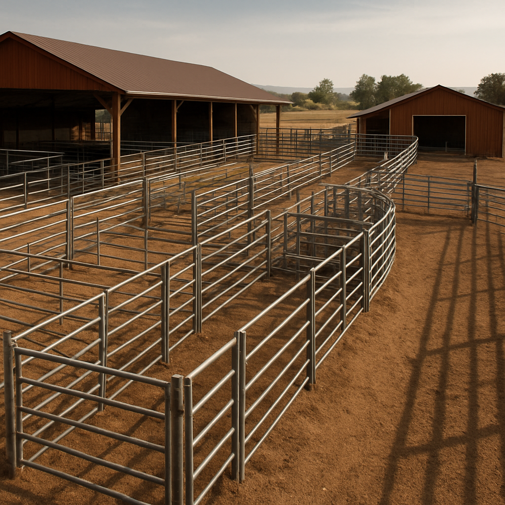 Modern cattle handling facility on a working ranch